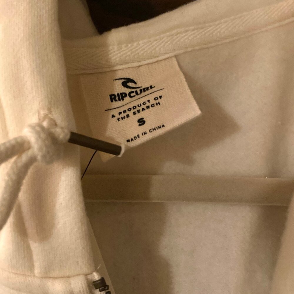 NWT Ron Jon Surf Shop Rip Curl Ivory Hoodie Size Small - Picture 7 of 8
